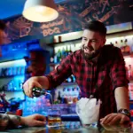 Barman pouring whiskey nightclub scenting