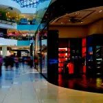 Elegant hotel lobby with scent diffuser enhancing guest experience