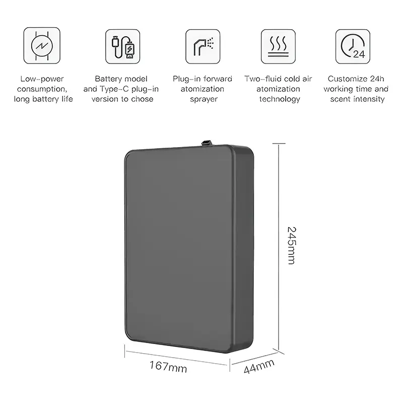 Home scent diffuser wall mounted 500ml waterless essential oil diffuser with USB power for consistent indoor fragrance