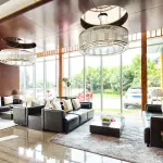 Elegant hotel lobby with scent diffuser enhancing guest experience