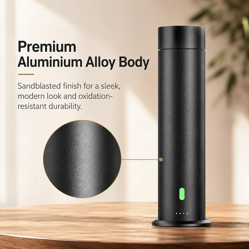 Upgraded black mini tower electric oil diffuser for business or home scenting. usb powered.