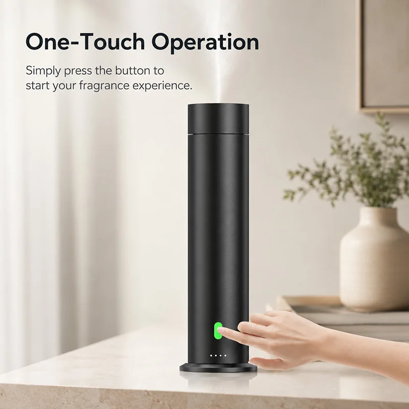 new black mini tower electric scent diffuser for business or home use. usb powered.