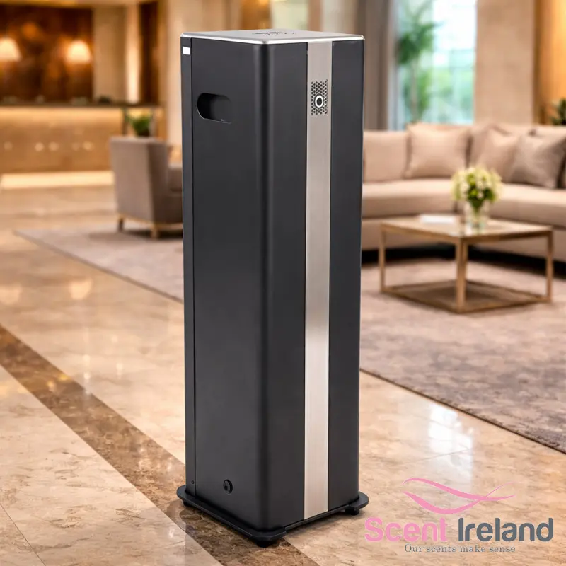 Hotel lobby scent machine commercial tower diffuser in modern interior