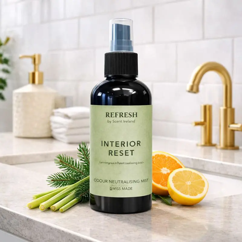 Premium home odour neutraliser spray for kitchens bathrooms and fabrics