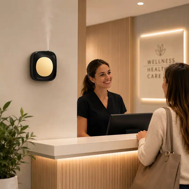 Scent diffuser in reception area