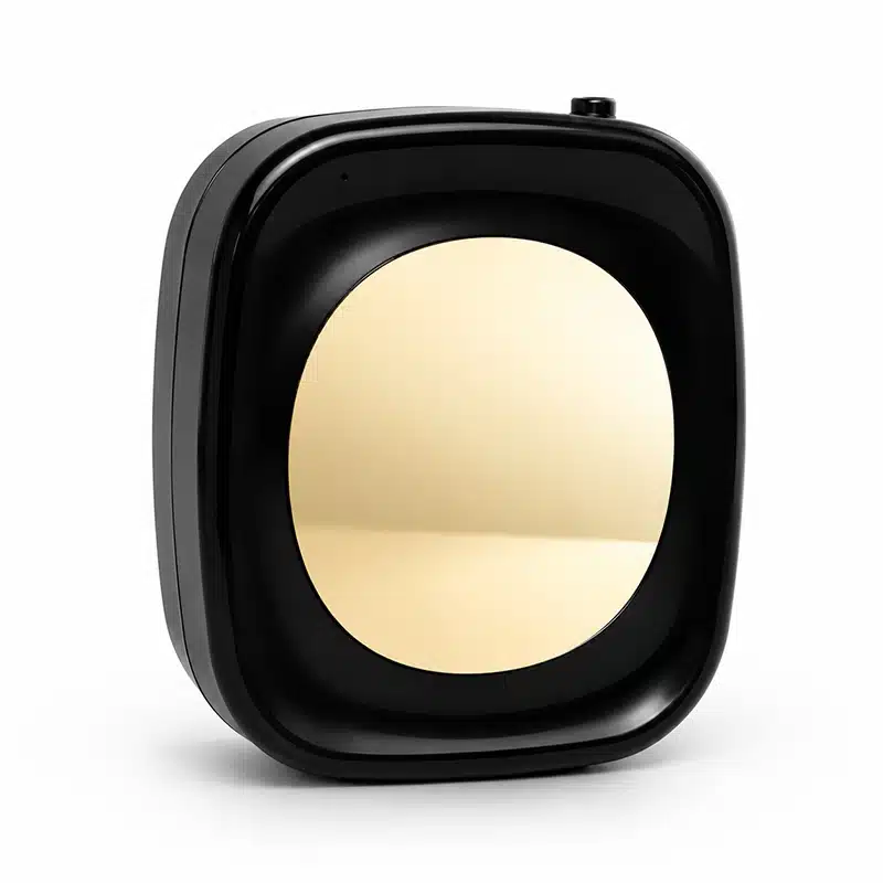 Black battery operated scent diffuser with gold front