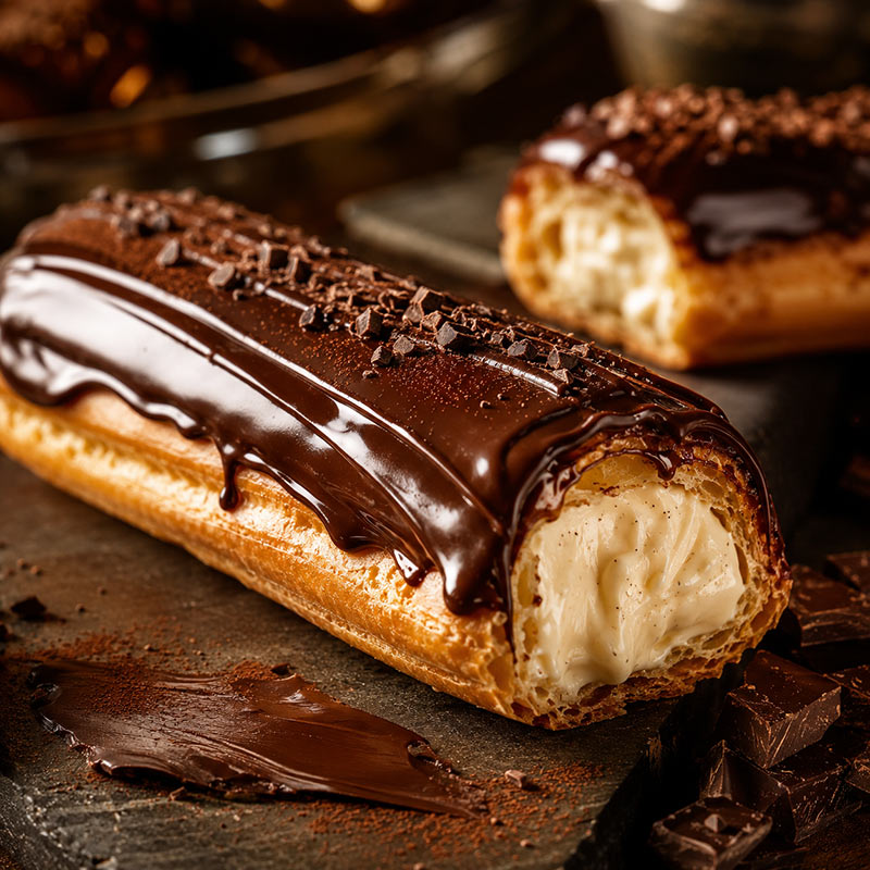 Chocolate Fragrance Oil with cocoa dark chocolate cream and sweet pastry notes inspired by chocolate eclair