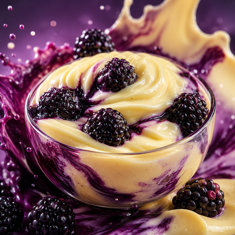 Wild Bramble Custard Fragrance Oil with blackberry raspberry apple pear lemon rind rose and vanilla custard notes