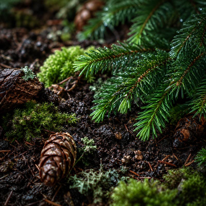 Forest Floor Fragrance Oil with pine fern fir oakmoss cedarwood and frankincense woodland notes