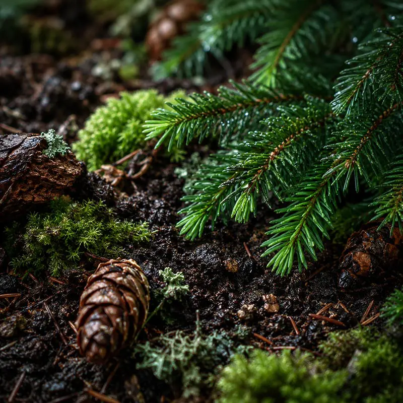 Forest Floor Fragrance Oil with pine fern fir oakmoss cedarwood and frankincense woodland notes