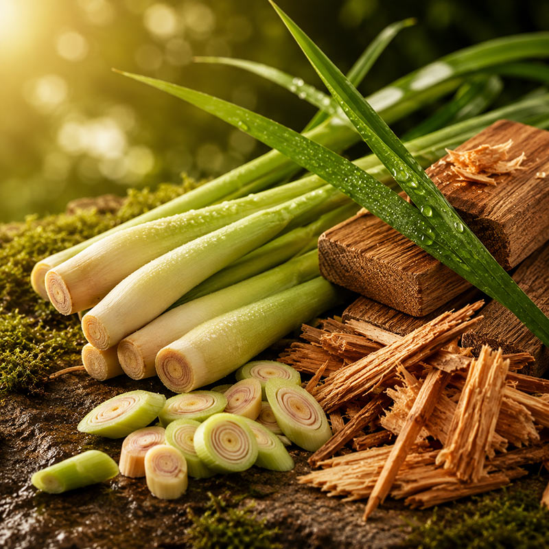 Lemongrass and cedarwood fragrance oil with fresh citrus and smooth woody notes