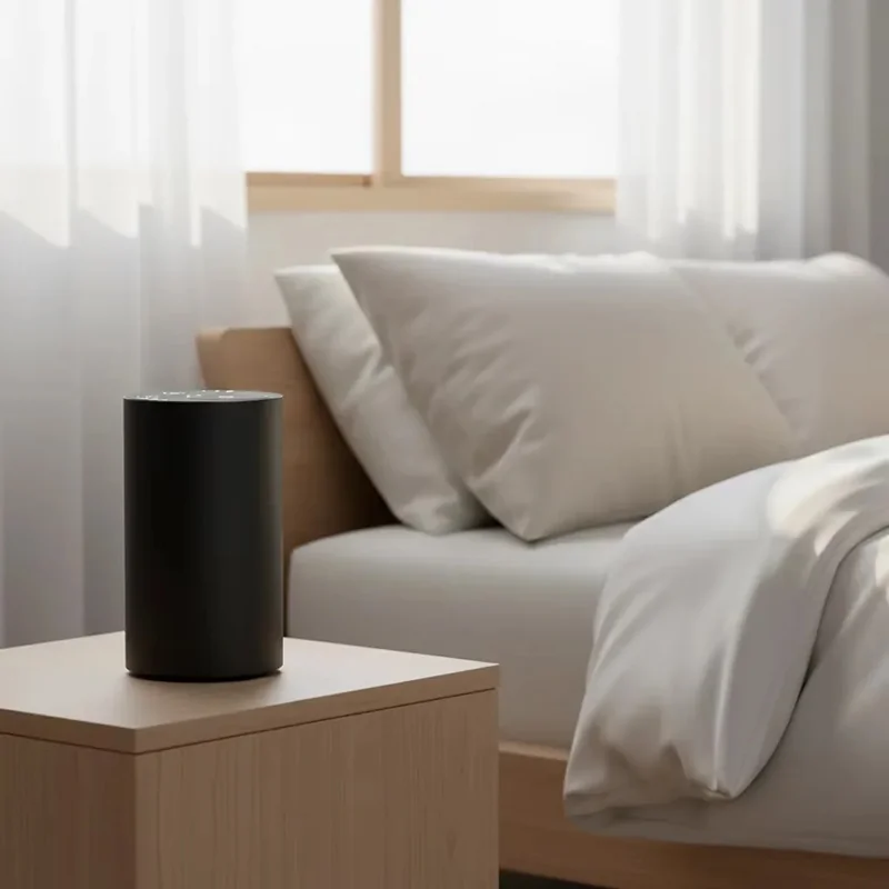 Black Rechargeable Electric Diffuser for bedroom, waterless essential oil scent diffuser for home use.