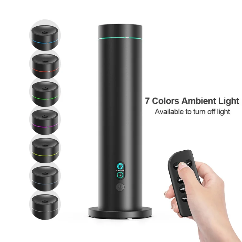 Black Electric Oil Diffuser with seven-colour ambient lighting