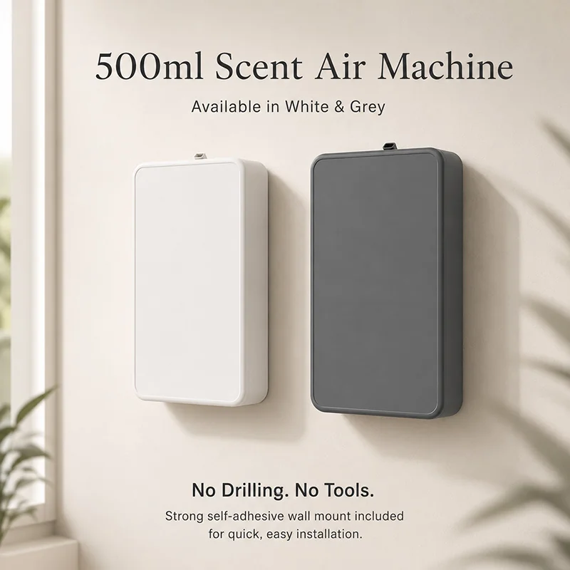 500ml battery powered wall mounted scent diffuser in white and grey