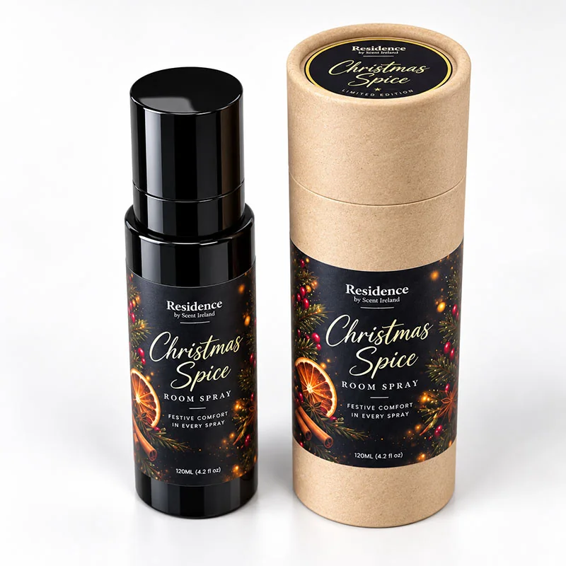 Christmas Spice room spray with festive presentation gift tube by Scent Ireland